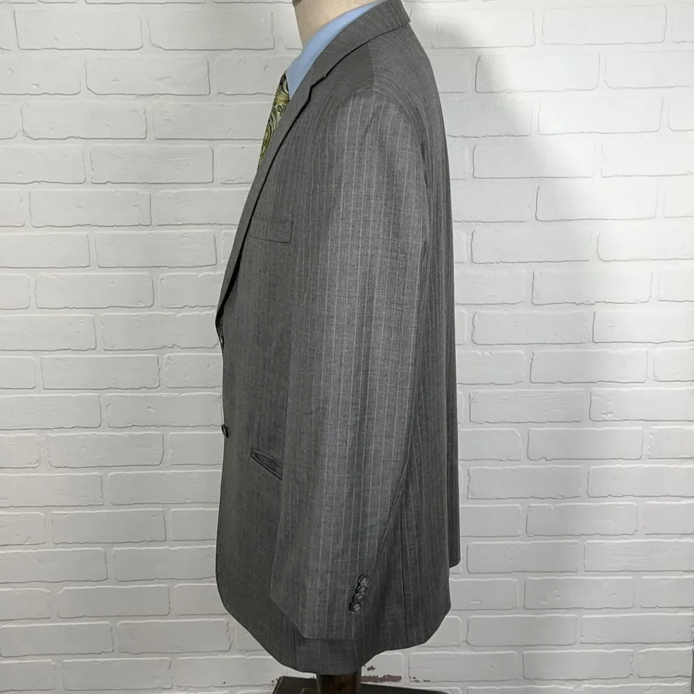 Cremieux Blazer Men 44R‎ Gray Pinstripe Dawson Super 130s Loro Piana Wool Italy